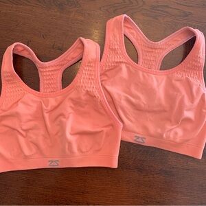 Zensah Orange Seamless Racerback Sports Bras - Women